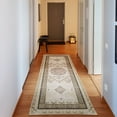 thumbnail image 1 of Ethnic Decorative Rug, Geometric Vintage Bohemian Design of Floral Ornaments in Dusty Tones, Quality Carpet for Bedroom Dorm and Living Room, 6 Sizes, Brown Yellow and Beige, by Ambesonne, 1 of 2