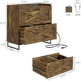 thumbnail image 2 of 2 Drawer Lateral File Cabinet, Filing Cabinet with Charging Station for Letter/Legal/A4 Size Hanging Files, Modern Farmhouse File Storage Cabinet for Home Office, Printer Stand with Storage, Brown, 2 of 7
