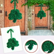 EQWLJWE St Patrick Day Wreath Front Door Decorations, St Patricks Day Indoor Outdoor Shamrock Wreath Spring Decor for St Pattys Day Home Office Wall Window Car Tree 17.78 Inches