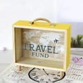 thumbnail image 2 of Wooden Travel Fund Piggy Bank Ticket Shadow Box Travel Memories Display Framefor, 2 of 9