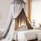 thumbnail image 1 of Dosel de Cama Hommi Lovvi Doble Capa con Luces Estrelladas - Gris, 1 of 7