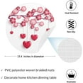 thumbnail image 2 of GZHJMY Round Braided Placemats Set of 4 Valentines Day Heart Round PVC Woven Place Mats Indoor Washable for Kitchen Dining Tables 15 inch Heat Resistant Round Table Mats, 2 of 7