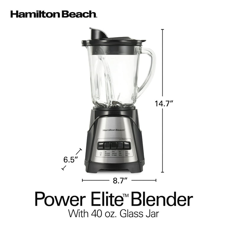Hamilton Beach Blender Power Elite Multi-Function Glass Pitcher