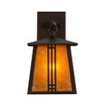 thumbnail image 5 of Meyda 163872 7 in. Prairie Loft Hanging Wall Sconce, Mahogany Bronze & Amber Mica, 5 of 6