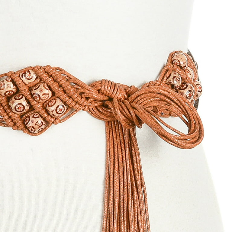 Block Garden Women Bohemian Style Rope Belt Braided Waist Chain Woven Belt