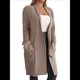 thumbnail image 1 of Cárdigan de Larga de Otoño para Mujer, Moderno Cárdigan de Punto Holgado con Bolsillos y Abertura Frontal para Invierno. Camello XL, 1 of 10
