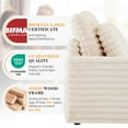 thumbnail image 2 of Gelloan Oversized Chaise Lounge Chair Indoor, Upholstered Sofa Bed with Throw Pillows and Armrests, Sleeper Chair for Living Room, Bedroom,White,Corduroy, 2 of 8