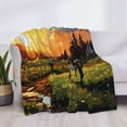 thumbnail image 3 of Balery Oil Painting Style Pasture Cow Manta de Franela con Dibujo, Lujo Ultra Suave y Cálido, Antipelusa y Resistente a las Arrugas para Cama, Sofá, Camping -60"x50", 3 of 6