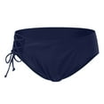 thumbnail image 3 of AOMPMSDX Women Plus Size High Waist Bikini Bottoms Swim Briefs Beach Shorts Ruched Bottom High Cut Swim Bottom Full Coverage Swimsuit Bottom Sports Yoga Shorts Swimbottom Navy L, 3 of 7