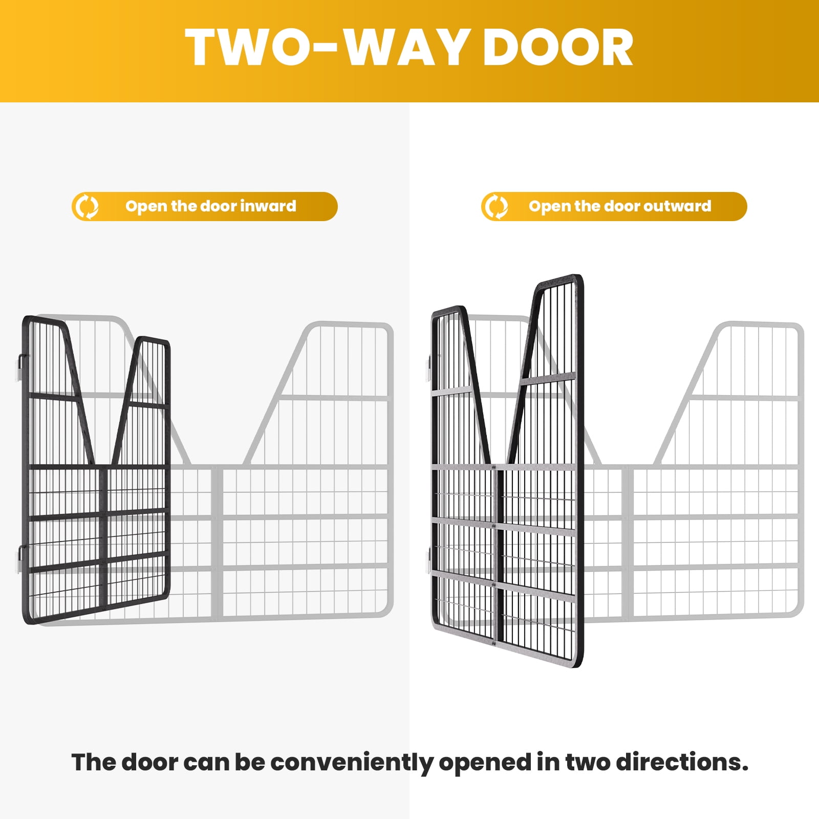 Stall Gate for Horses, Matte Black Powder Coated, Two Way Operation, Horse Stall Gate, Horse Enclosure Barrier, Targeting Wash Rack, Standard Barn Doorway, Mini Stall