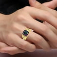 thumbnail image 2 of RYLOS Cushion Shape Checker Top 12MM Alexandrite Color Stone & Diamonds Set in 14K Yellow Gold Size 10, 2 of 6
