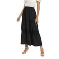 thumbnail image 5 of Summer Women's Boho Elastic High Waist A Line Ruffle Swing Beach Long Skirt, 5 of 12