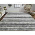 thumbnail image 2 of Feizy Mackay Transitional Stripes, Gray/Ivory/Black, 9' x 12' Area Rug Sheen Fade Resistant Casual Floor Rug for Living room Bedroom, 2 of 8