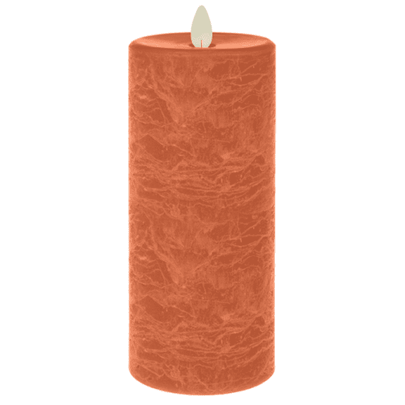 Ganz LED Textured Wax 3x7" Pillar, Tangerine