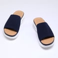 thumbnail image 3 of Pennysue Women's Air Cushion Knit Sandals Navy Blue Lightweight Platform Slide Sandals 6M, 3 of 7