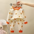 thumbnail image 2 of TOWED22 Toddler Girls Pajamas Cotton Kids Cute Graphic 2 Piece Kids Pjs Fall Winter Sleepwear Clothes Set 6-24 Months 2t 3t 4t 5t 6t 7t 8t 9t Children(Orange,1-2 Y), 2 of 6