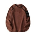 thumbnail image 2 of Momasggi Men's Tactical Fleece Sweatshirts Zipper Crewneck Sweatshirt Oversized Long Sleeve Pullover Tops Loose Fit Fall Winter Going Out Sweatshirts Wine M, 2 of 8