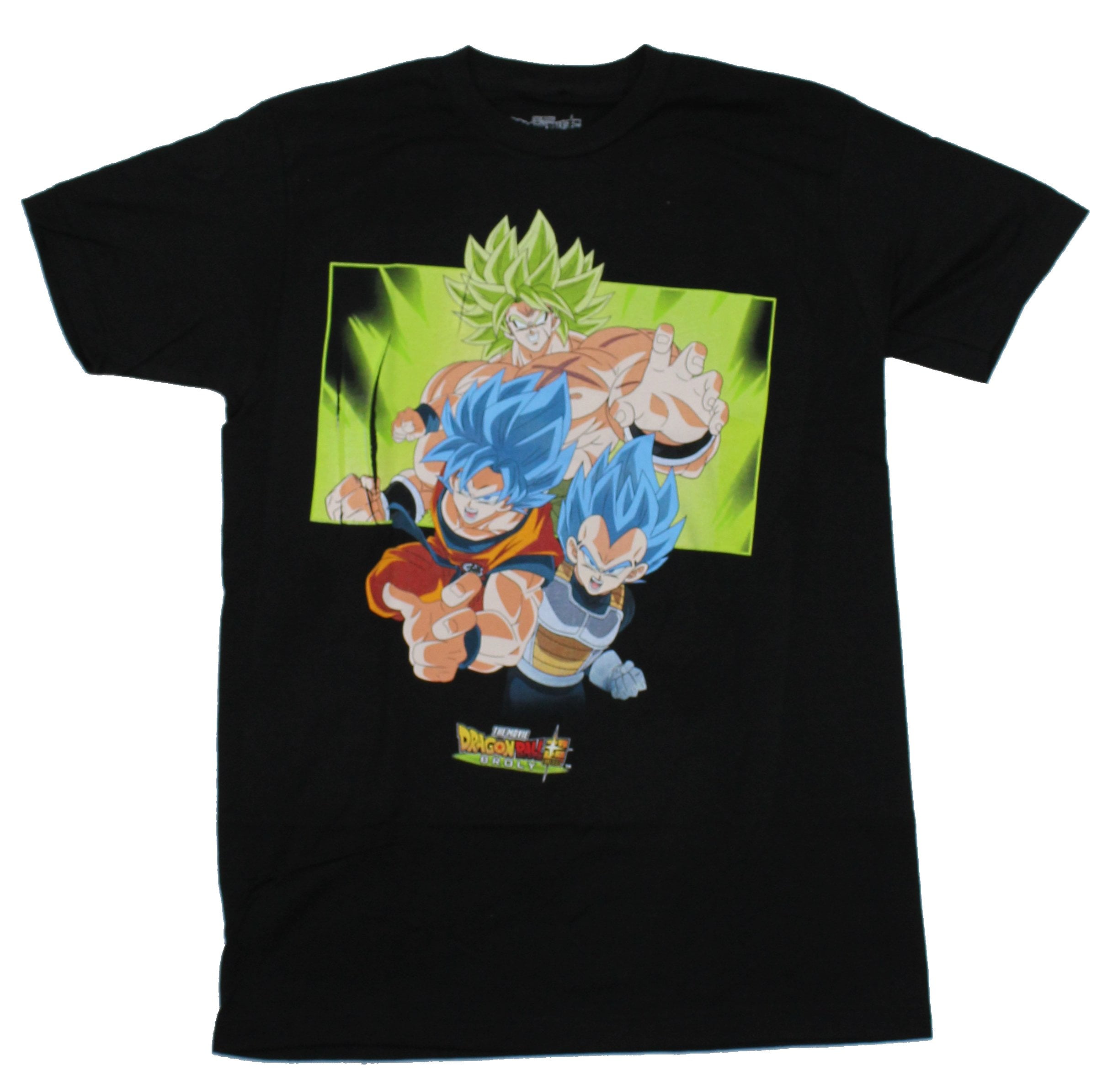 Dragon Ball Super Z Mens TShirt Broly Powerful Trio Image (Large