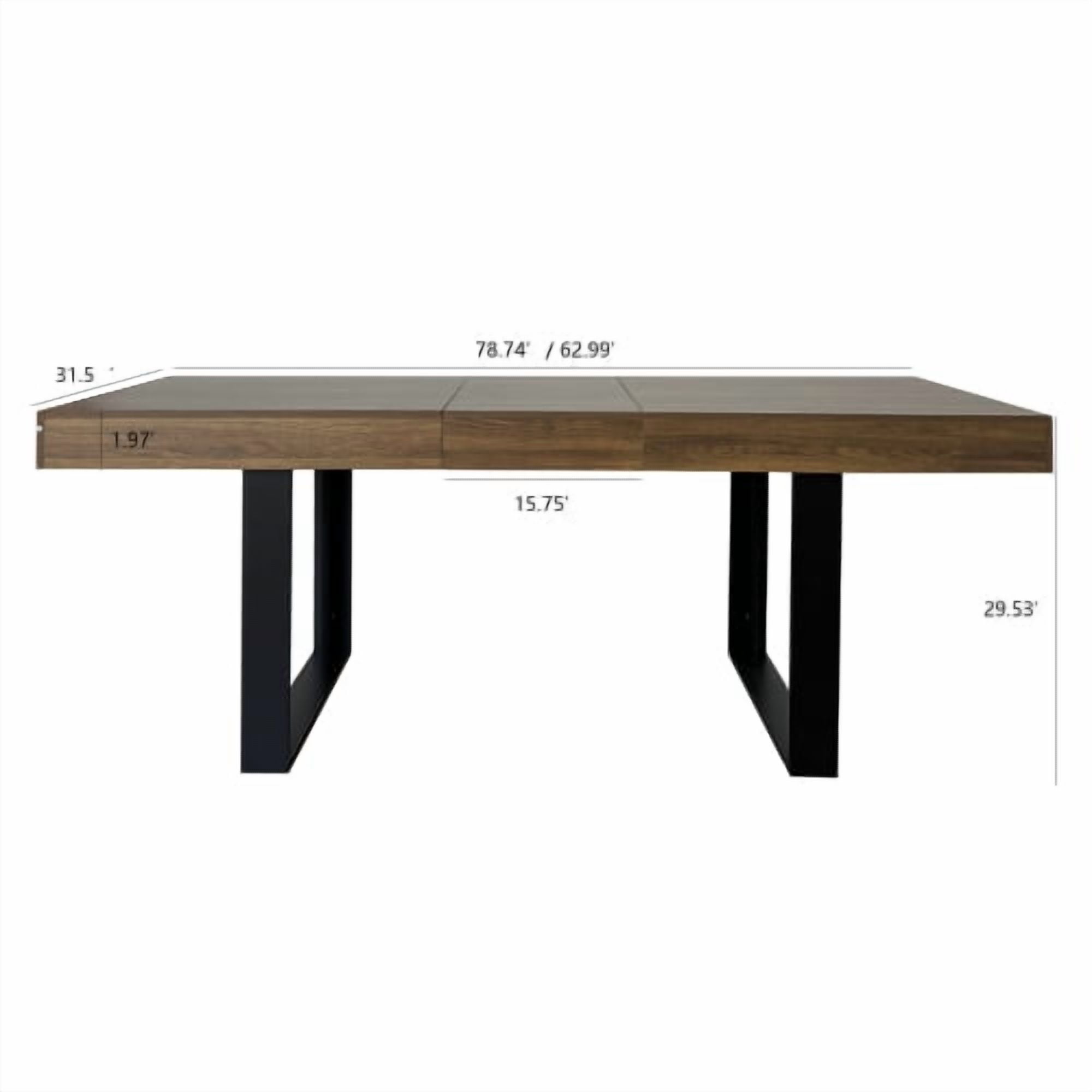 Aukfa Extendable Dining Room Table for 6-10, Farmhouse Large Rectangular Kitchen Table,White Oak