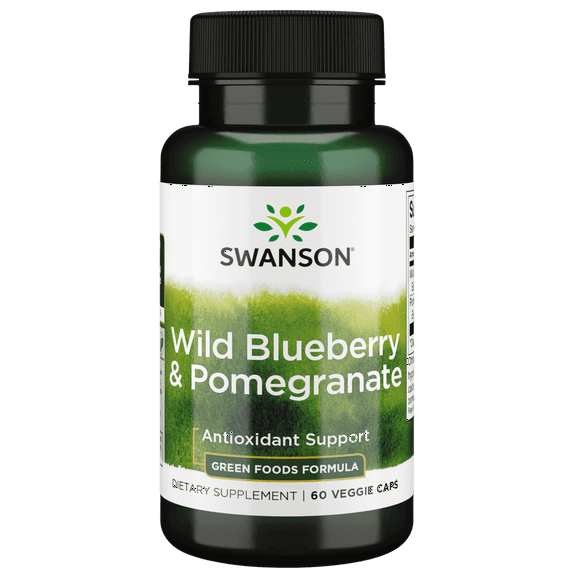 Swanson Wild Blueberry Pomegranate 60 Veggie Capsules