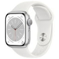 thumbnail image 1 of Open Box - Apple Watch Series 8 (GPS) 41mm Silver Aluminum Case with White Sport Band - Small/Medium, 1 of 1