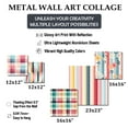 thumbnail image 4 of Designart "Funky Plaids In Blue And Pink Retro Style" Plaid Wall Art Set Of 5 - Blue Vintage Office Room Metal Wall Art Set, 4 of 6