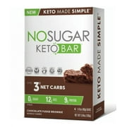 No Sugar Keto Bar Chocolate Fudge Brownie 4ct (5.64oz)