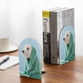 thumbnail image 5 of Naloa Dog Wrapped in Towel 2 Pcs Bookend Large Capacity Office Book Ends for Home Office Library School Study Decoration, 5 of 8