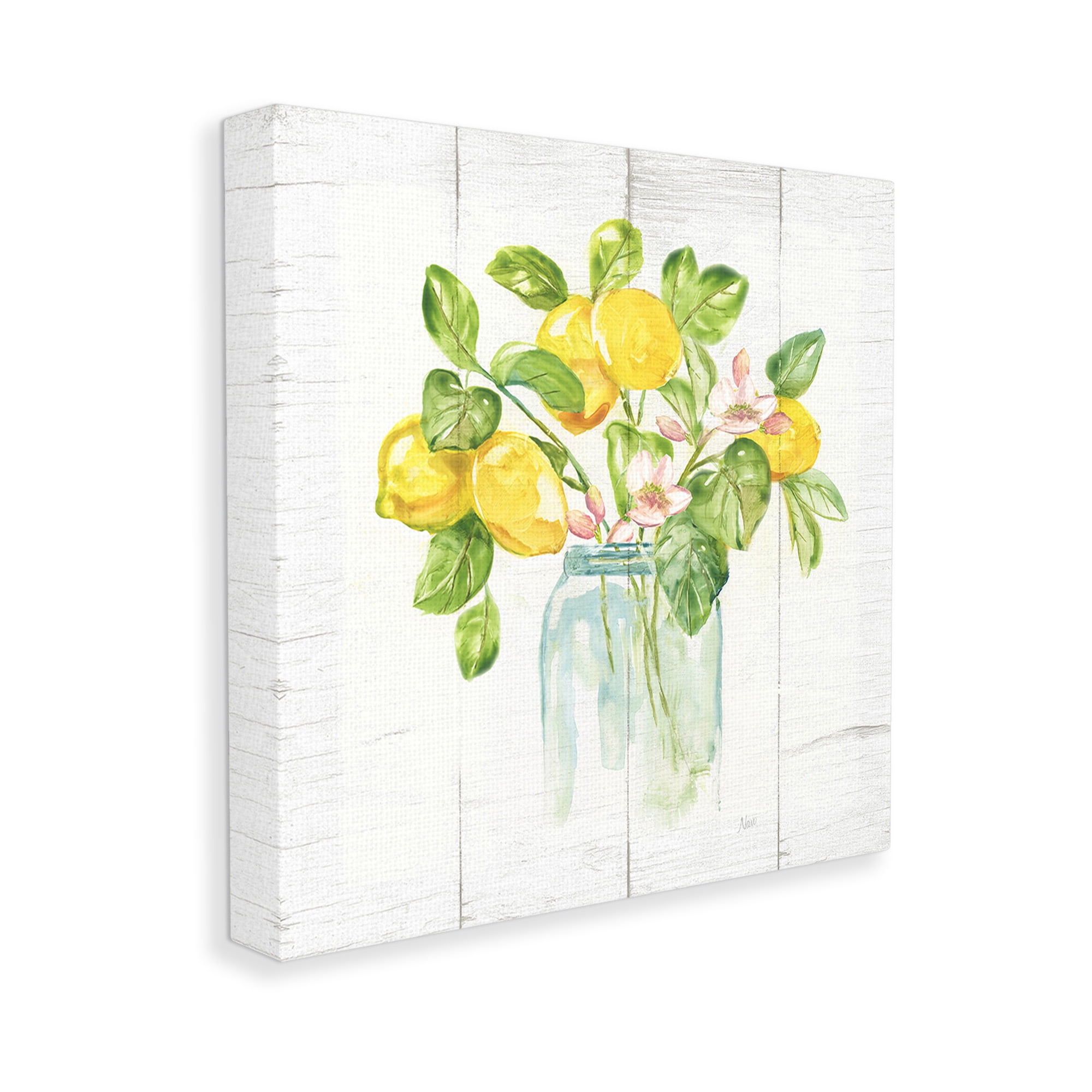 Stupell Industries Lemon Blossom Bouquet Food & Beverage Painting Gallery Wrapped Canvas Art Print Wall Art, 30 x 30