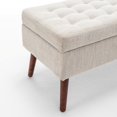 thumbnail image 6 of Modern Linen Upholstered End of Bed Bench Tufted Storage Ottoman With Solid Wood Legs, 6 of 10