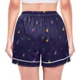 thumbnail image 3 of Women's Satin Pajama Shorts Advanced Fruit Pattern with Pockets, Elastic Waist Sleep Lounge Shorts, 3 of 7