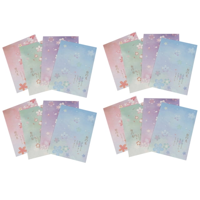 Miangastore 5 Set/40pcs Letter Paper Sakura Blossoms Pattern Writing Paper Stationery Paper
