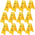 thumbnail image 2 of VEVOR 12-Pack Bilingual Caution Wet Floor Signs, 25-Inch Double-Sided Yellow Safety Cones, Foldable Plastic Boards for Indoor & Outdoor Use, 2 of 12