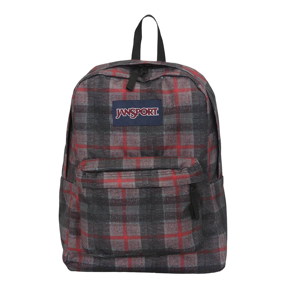 JanSport SuperBreak Backpack (Red Tape Knit Plaid)