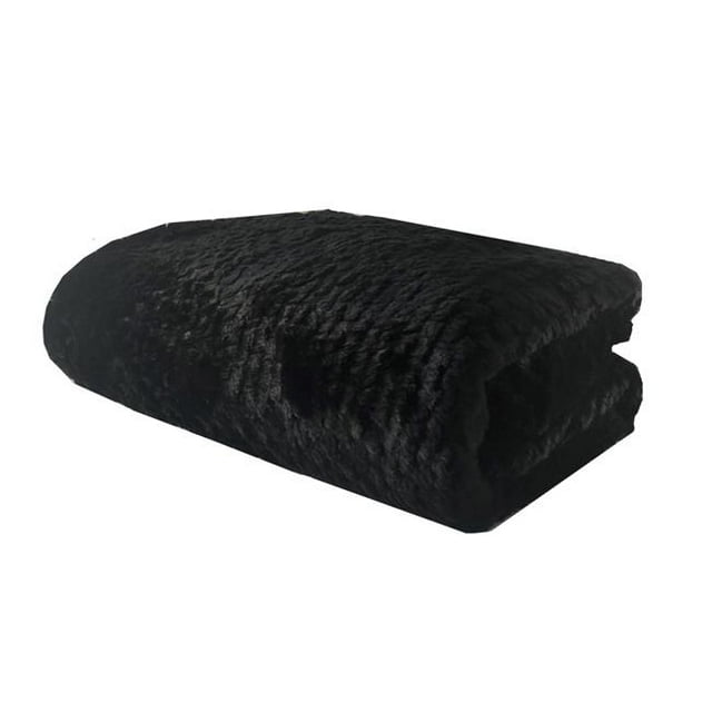 Plutus PBSF1447-96x110T Mink Faux Fur Luxury Throw Blanket, Black - Queen