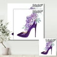 thumbnail image 4 of Designart ' Pink VIolet Roses With Dark Purple Stiletto Shoe ' Traditional Canvas Wall Art Print, 4 of 4