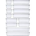 thumbnail image 1 of 14 PCS Clear Plastic Drawer Organisers Tray for Makeup, Kitchen Utensils, Jewelries and Gadgets, 1 of 5