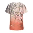 thumbnail image 4 of QLEICOM Womens Summer Tops Oversized T-shirts Floral Print Crewneck Printed Short Sleeve Casual Loose Tunic Tank Tops Women Shirts Blouses Orange L, 4 of 5