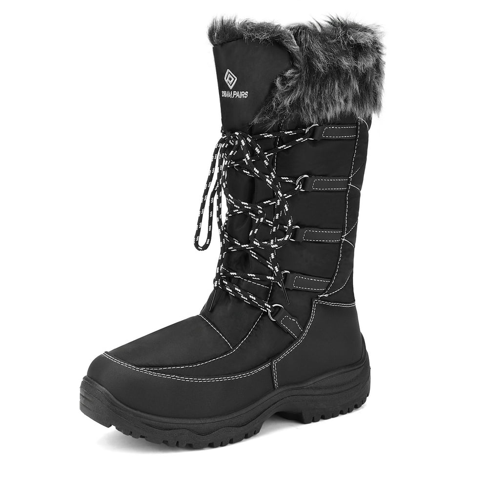 Dream Pairs - DREAM PAIRS Women's Winter Waterproof Warm Faux Fur Mid