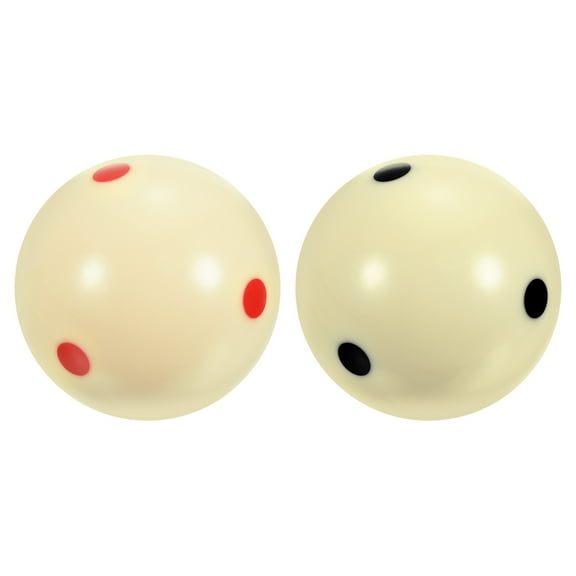 Uxcell 2 1/4" Pro Cup Billiard Cue Ball Pool Ball with Black/Red 6 Dots for Training Beige 2 Pack