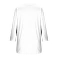 thumbnail image 6 of Diufon Womens 3/4 Sleeve Tops Business Casual Blouses V Neck Pleated Shirts Solid Color Dressy Tunic Tops, 6 of 6