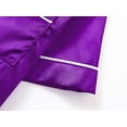 thumbnail image 4 of Beezizac Satin Pajamas for Girls -Dark Purple Cute Silky Short Sleeves & Pants Sleepwear PJ Set Size 12, 4 of 7
