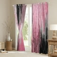 thumbnail image 3 of Manfei Geometric Artistic Graffiti Curtains Pack of 2 (42x84 Each),Oil Painting Curtains Blackout,Pink Black Bedroom Curtains For Girls Boys,Microfiber Bedroom Decor, 3 of 6