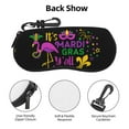 thumbnail image 3 of Xecao Mardi Gras with Flamingo for Eyeglass Case Soft Shell, Portable Sunglass Case, Fashionable Eyeglass Case with Zipper, Lightweight, 3 of 6