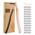 thumbnail image 1 of Rasuradora para cejas derloyo color oro rosa con 12 hojas de repuesto, 1 of 7