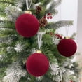 thumbnail image 6 of PLPPYFS 6 Pcs Red Velvet Christmas Balls, 3.15 Inch Velvet Ornaments for Christmas Tree, Christma Tree Flocked Ornaments Balls for Family Holiday Wedding Party Xmas Hanging Decorations, 6 of 9