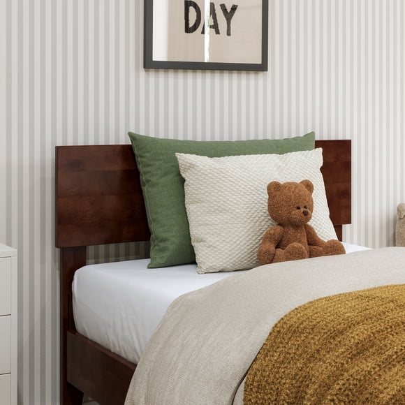Tête de Lit Moderne à Panneaux de Bois Orlando pour Lit Simple, Noyer