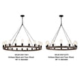 thumbnail image 3 of The Lighting Store Eva 20-light Antique Black and Faux Wood Metal Round Chandelier - Antique Black, 3 of 5