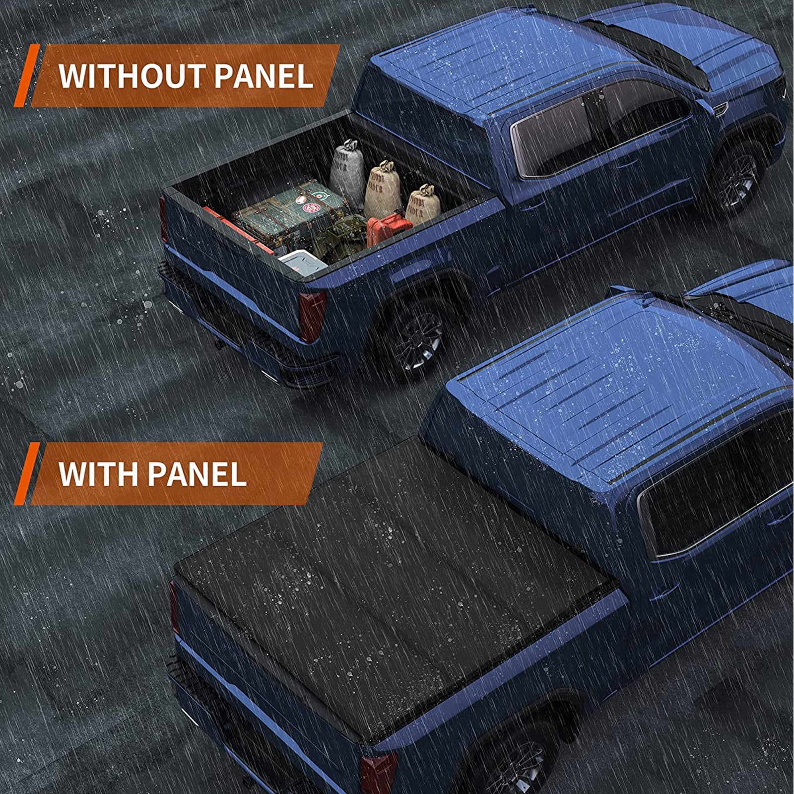 TOPRONE Hard Tri-Fold Tonneau Cover Fits 2007-2018 Chevy Silverado GMC Sierra 1500 with 5.8ft (69.3in) Truck Bed | Not Fits CarbonPro Bed | On Top |