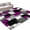 Purple, variant on Round Area Rugs 7Ft, Modern Turquoise Grey Non-Slip Washable Circle Rugs Carpet, Abstract Geometric Color Blocks Indoor Outdoor Rug Floor Mats Throw Runner for Bedroom Living Room Bathroom